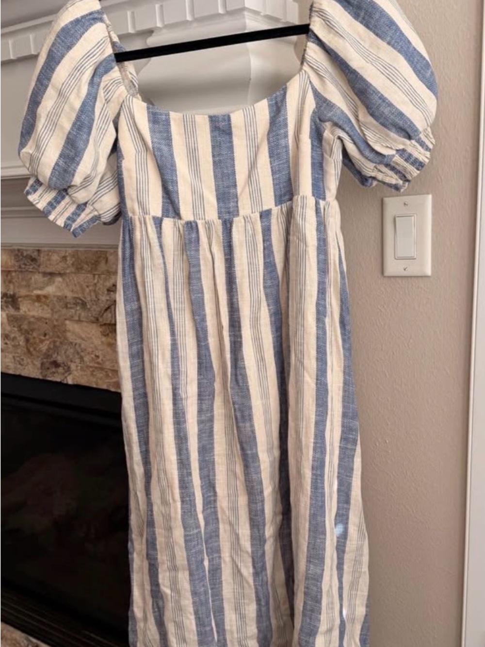 Alice + Olivia Blue and White Striped Midi Dress